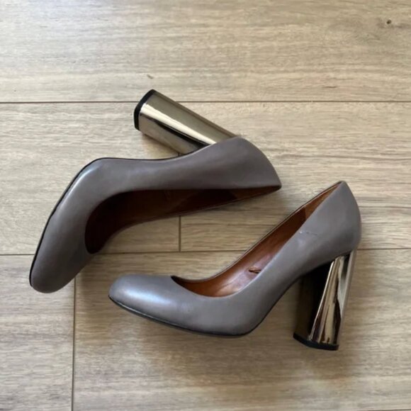 Zara Metallic Block Heel Shoes EUR 37 - Picture 3 of 5